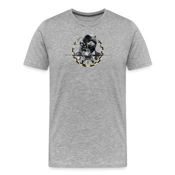 Pilote - T-shirt bio Premium Homme - gris chiné - Devant - Damien (186cm)