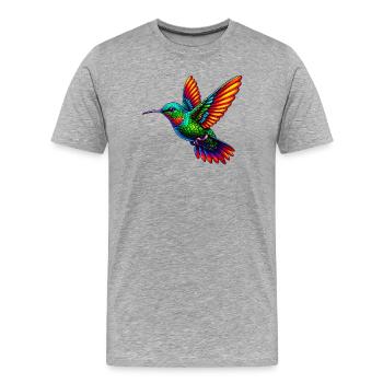 Colibri - T-shirt bio Premium Homme - gris chiné - Devant - Damien (186cm)