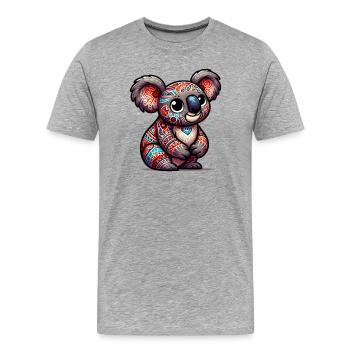 Koala - Männer Premium Bio T-Shirt - Grau meliert - Vorne - Damien (186cm)