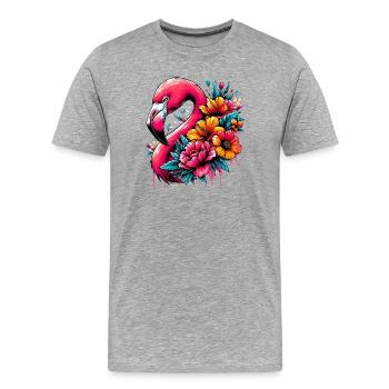 Flamant - T-shirt bio Premium Homme - gris chiné - Devant - Damien (186cm)