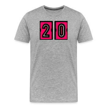20. 20th ANNIVERSARY. 20 YEARS ANNIVERSARY. 20 YEARS. - Men's Premium Organic T-Shirt - heather grey - Front - Damien (186cm)