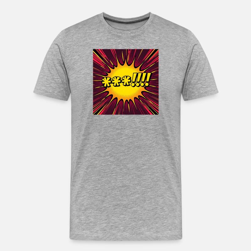 Comic Explosion Yellow Pop - Men's Premium Organic T-Shirt - heather grey