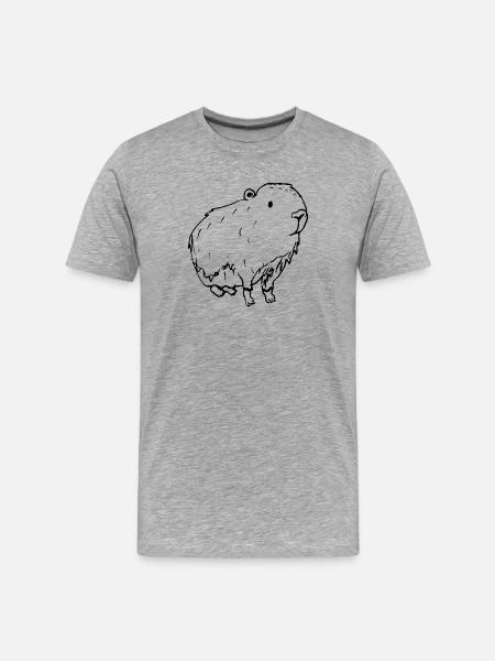 Abstrait Kapybara Noir - T-shirt bio Premium Homme - gris chiné