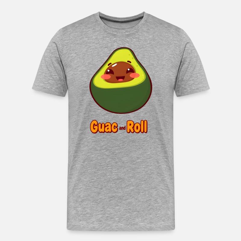 Guac und Roll Avocado Design - Männer Premium Bio T-Shirt - Grau meliert
