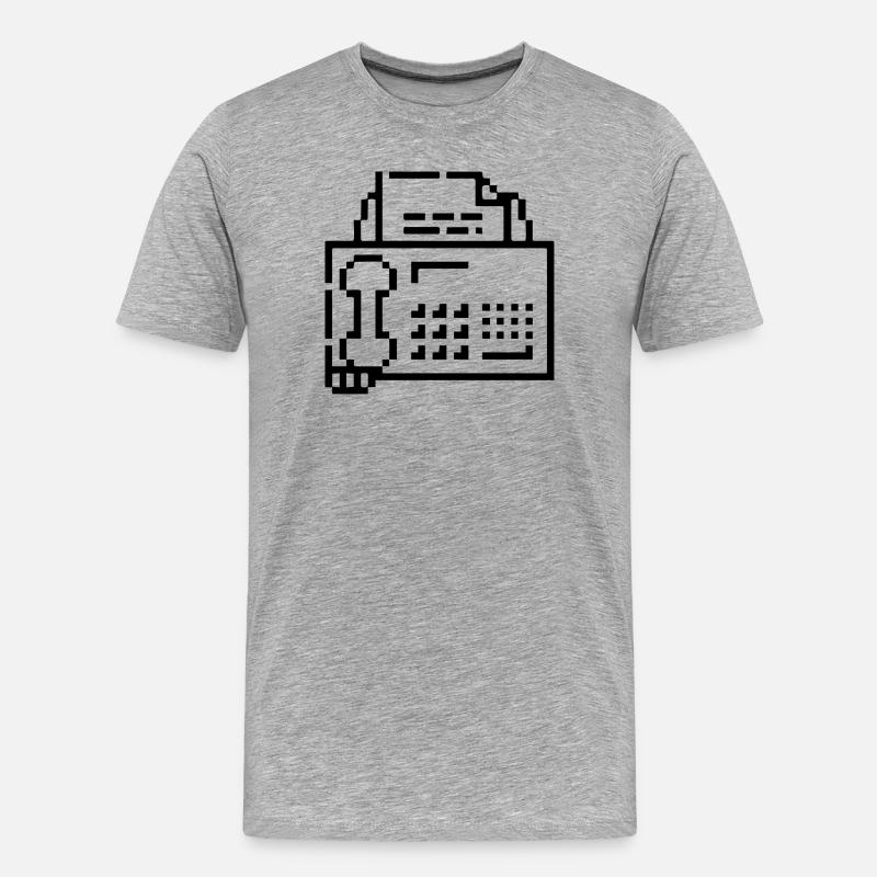 Fax (Mac OS 7) - Männer Premium Bio T-Shirt - Grau meliert