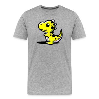 Dinosaure - T-shirt bio Premium Homme - gris chiné - Devant - Damien (186cm)