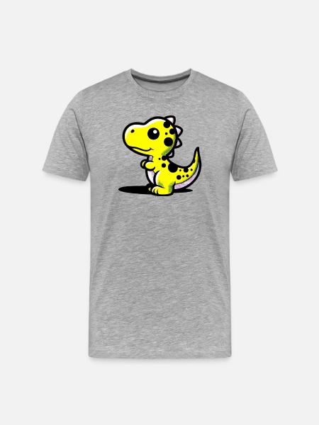 Dinosaurier - Männer Premium Bio T-Shirt - Grau meliert