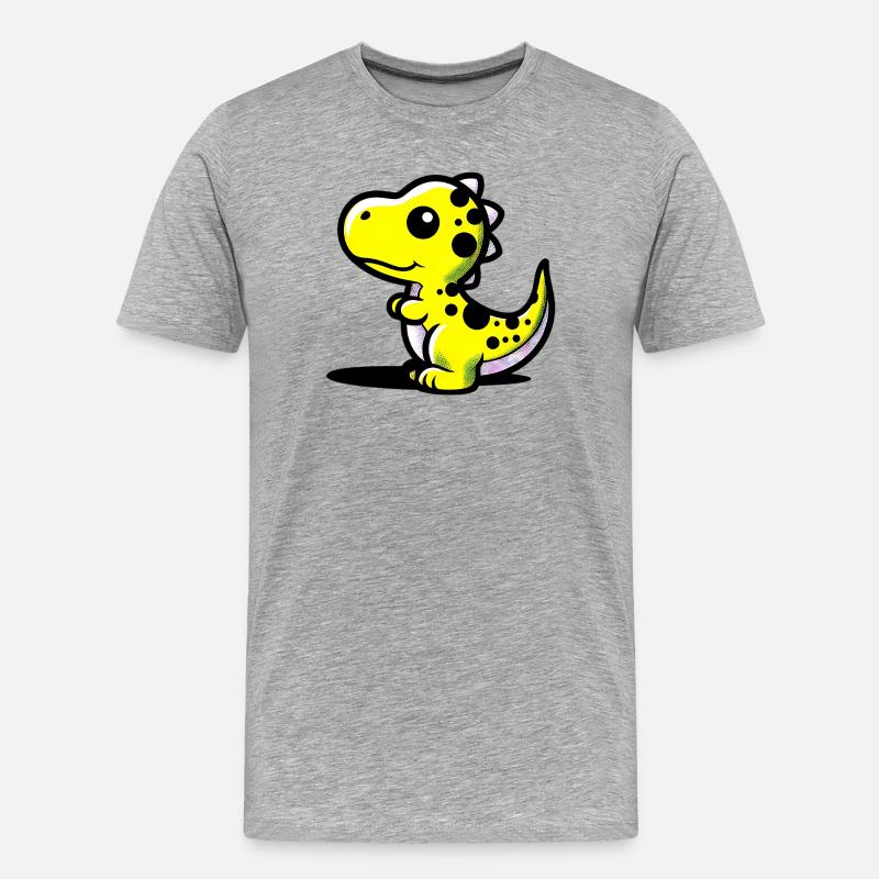 Dinosaurier - Männer Premium Bio T-Shirt - Grau meliert