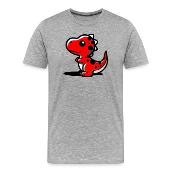Dinosaure - T-shirt bio Premium Homme - gris chiné - Devant - Damien (186cm)