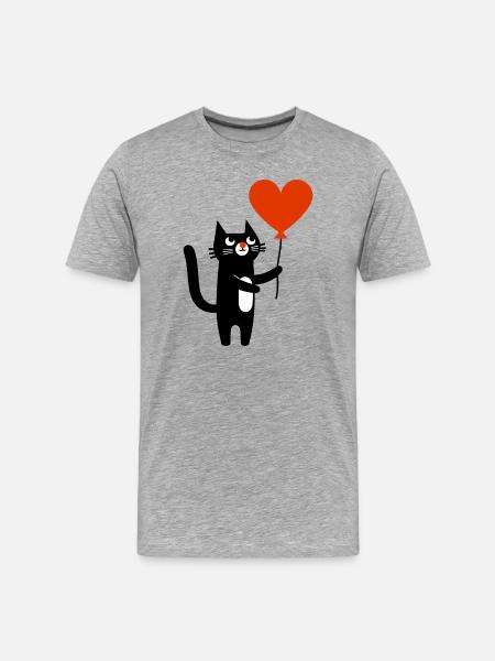 Le chat et le ballon - T-shirt bio Premium Homme - gris chiné