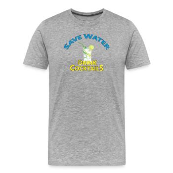 COCKTAILS - Männer Premium Bio T-Shirt - Grau meliert - Vorne - Damien (186cm)