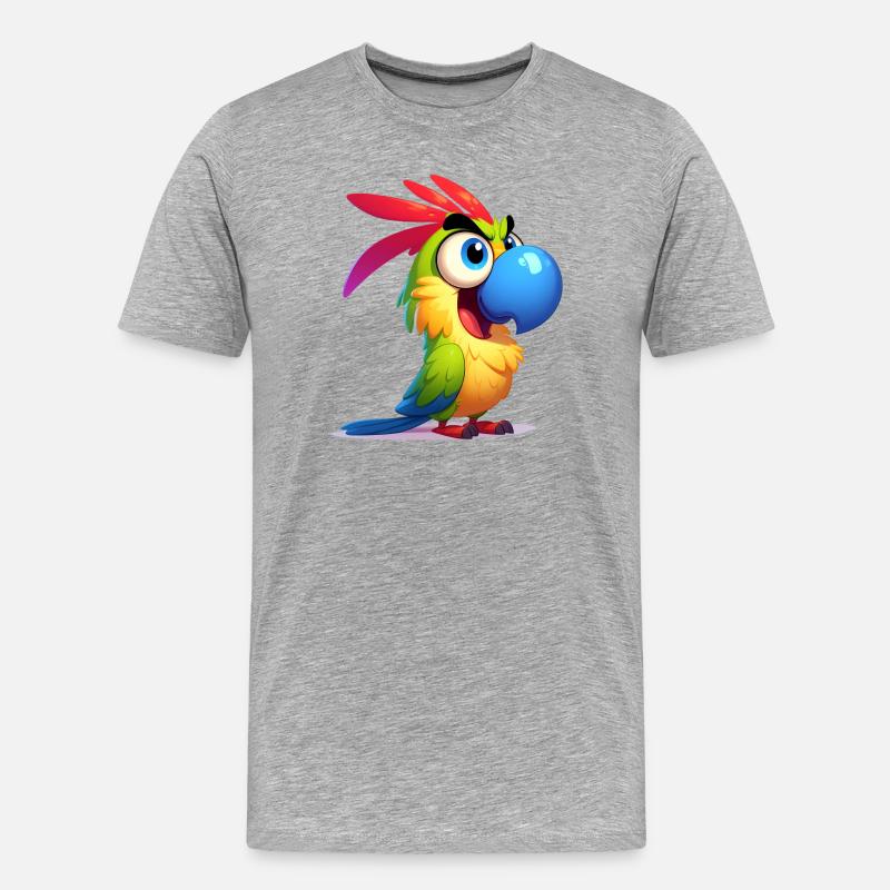 Papagei - Männer Premium Bio T-Shirt - Grau meliert