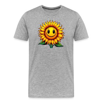 Tournesol - T-shirt bio Premium Homme - gris chiné - Devant - Damien (186cm)