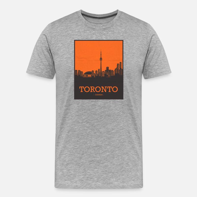 Toronto Canada Skyline - Männer Premium Bio T-Shirt - Grau meliert