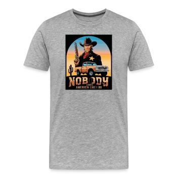 Shérif du Texas - T-shirt bio Premium Homme - gris chiné - Devant - Damien (186cm)