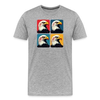 Bald eagle - Men's Premium Organic T-Shirt - heather grey - Front - Damien (186cm)