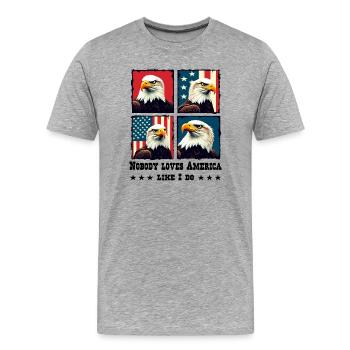 Bald eagle - Men's Premium Organic T-Shirt - heather grey - Front - Damien (186cm)