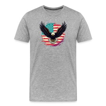 Bald eagle - Men's Premium Organic T-Shirt - heather grey - Front - Damien (186cm)