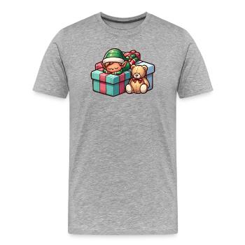 Wichtel Zwerge - Männer Premium Bio T-Shirt - Grau meliert - Vorne - Damien (186cm)