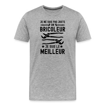 Meilleur bricoleur - T-shirt bio Premium Homme - gris chiné - Devant - Damien (186cm)
