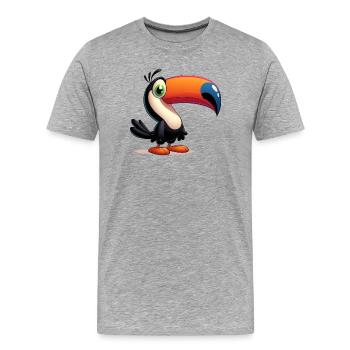 Toucan - T-shirt bio Premium Homme - gris chiné - Devant - Damien (186cm)