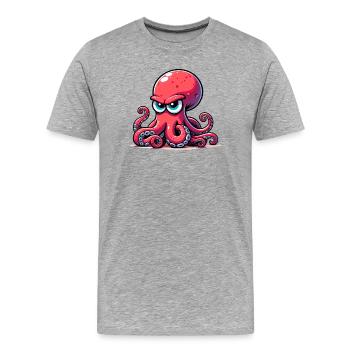 Pieuvre - T-shirt bio Premium Homme - gris chiné - Devant - Damien (186cm)