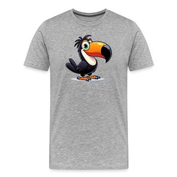 Tukan - Männer Premium Bio T-Shirt - Grau meliert - Vorne - Damien (186cm)