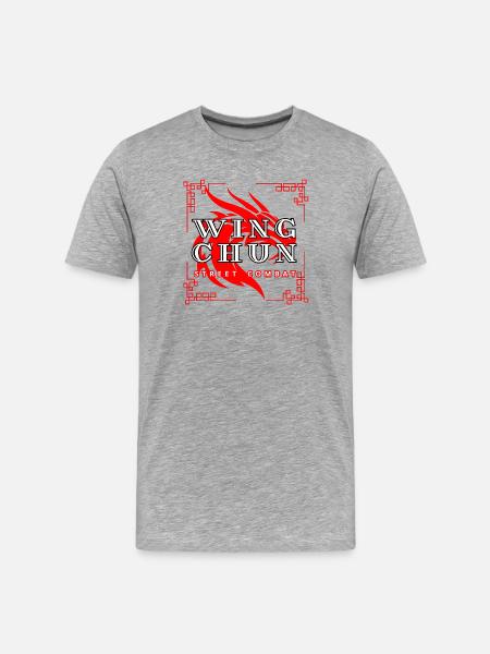Wing Chun street kamp drage skjorte - Herre Premium T-shirt økologisk - grå meleret