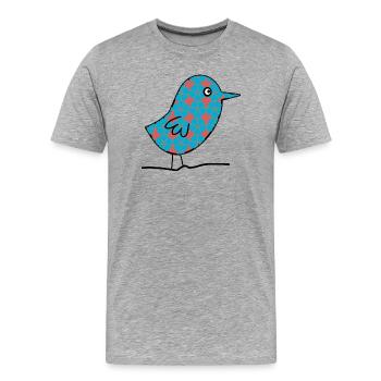 anniversaire. anniversaire décennie. humour. drôle - T-shirt bio Premium Homme - gris chiné - Devant - Damien (186cm)