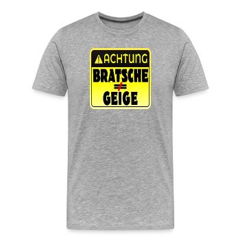 STREICHINSTRUMENTE GEIGE BRATSCHE - Männer Premium Bio T-Shirt - Grau meliert - Vorne - Damien (186cm)