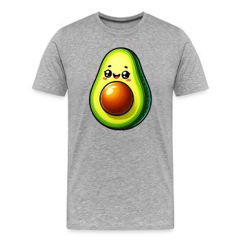 Avocado - Männer Premium Bio T-Shirt - Grau meliert - Vorne - Damien (186cm)