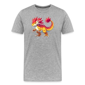 Dinosaure - T-shirt bio Premium Homme - gris chiné - Devant - Damien (186cm)