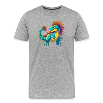 Dinosaure - T-shirt bio Premium Homme - gris chiné - Devant - Damien (186cm)