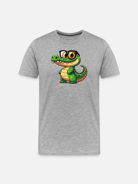 Alligator Crocodile - Men's Premium Organic T-Shirt - heather grey