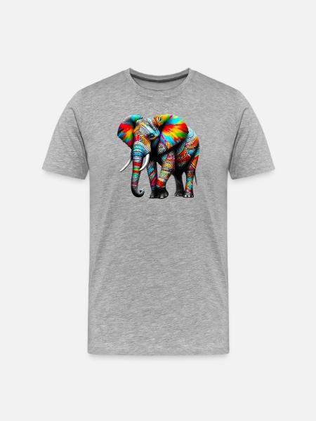 Éléphant - T-shirt bio Premium Homme - gris chiné