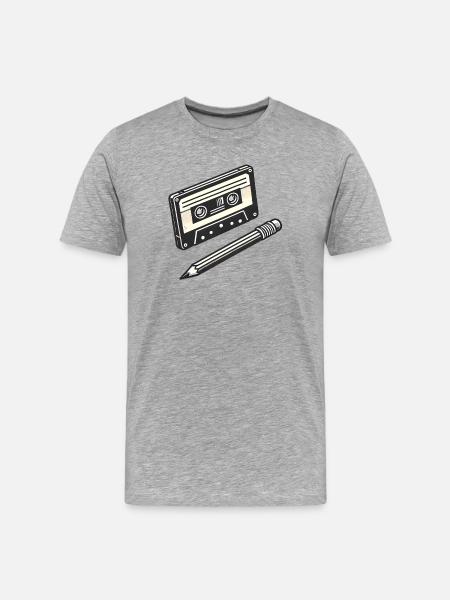 Cassette and Pencil - IYKYK - Men's Premium Organic T-Shirt - heather grey