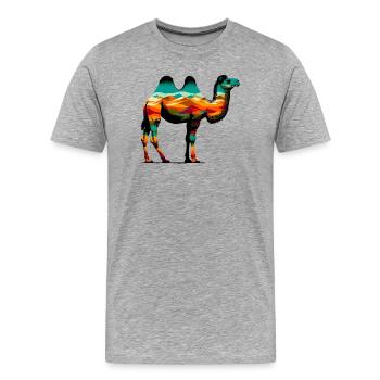 Chameau - T-shirt bio Premium Homme - gris chiné - Devant - Damien (186cm)