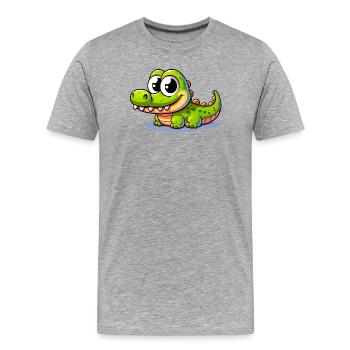 Alligator Crocodile - Men's Premium Organic T-Shirt - heather grey - Front - Damien (186cm)