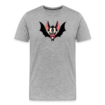 Chauve-souris - T-shirt bio Premium Homme - gris chiné - Devant - Damien (186cm)