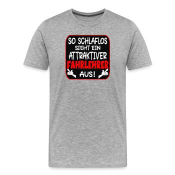 Fahrlehrer - Männer Premium Bio T-Shirt - Grau meliert - Vorne - Damien (186cm)