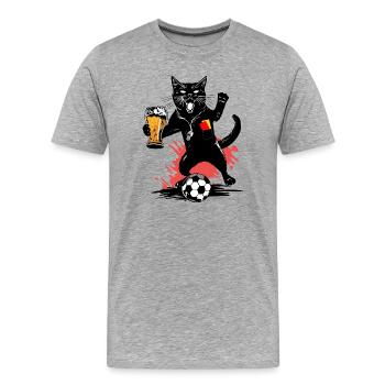 Chat arbitre - Chat arbitre - T-shirt bio Premium Homme - gris chiné - Devant - Damien (186cm)
