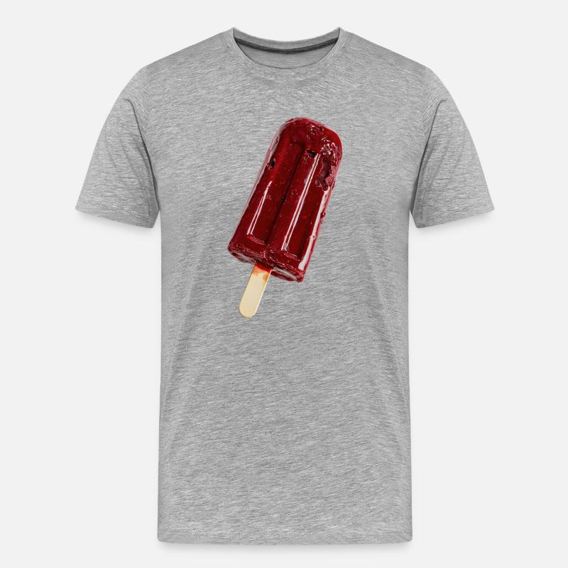 Eis am Stil Rot - Männer Premium Bio T-Shirt - Grau meliert
