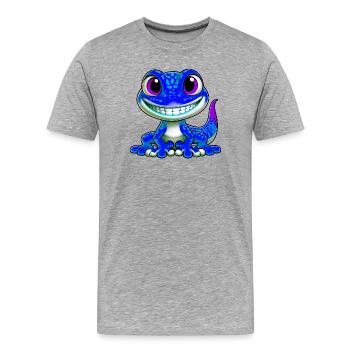 Gecko - T-shirt bio Premium Homme - gris chiné - Devant - Damien (186cm)