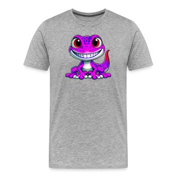 Gecko - T-shirt bio Premium Homme - gris chiné - Devant - Damien (186cm)