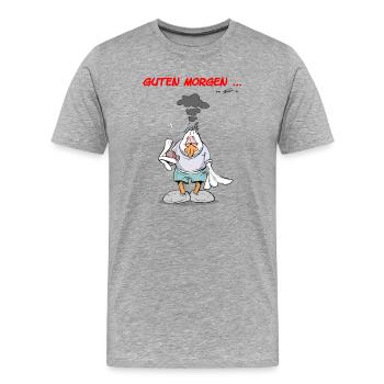 Guten Morgen - Männer Premium Bio T-Shirt - Grau meliert - Vorne - Damien (186cm)