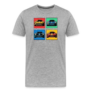 Voitures rétro - T-shirt bio Premium Homme - gris chiné - Devant - Damien (186cm)