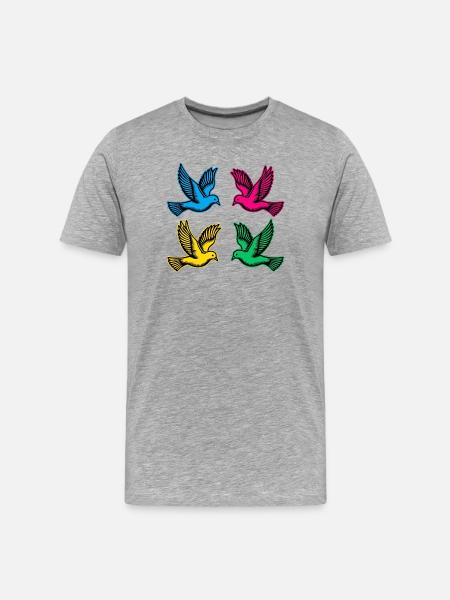 Doves - Men's Premium Organic T-Shirt - heather grey