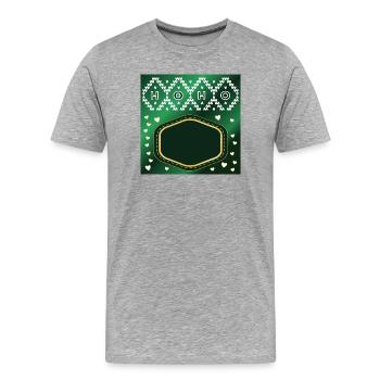 WEIHNACHTLICHES NAMENSSCHILD - Männer Premium Bio T-Shirt - Grau meliert - Vorne - Damien (186cm)