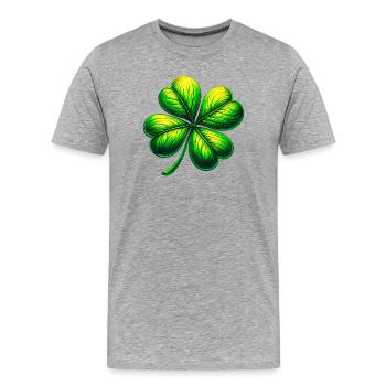 Trèfle à quatre feuilles - T-shirt bio Premium Homme - gris chiné - Devant - Damien (186cm)