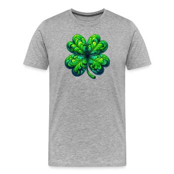 Trèfle à quatre feuilles - T-shirt bio Premium Homme - gris chiné - Devant - Damien (186cm)